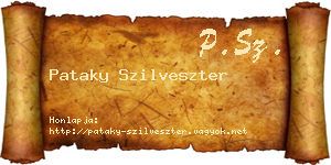 Pataky Szilveszter névjegykártya